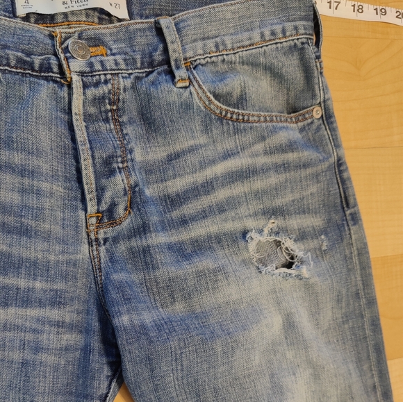 Abercrombie & Fitch distressed button fly jeans size 4/27 - Picture 4 of 14